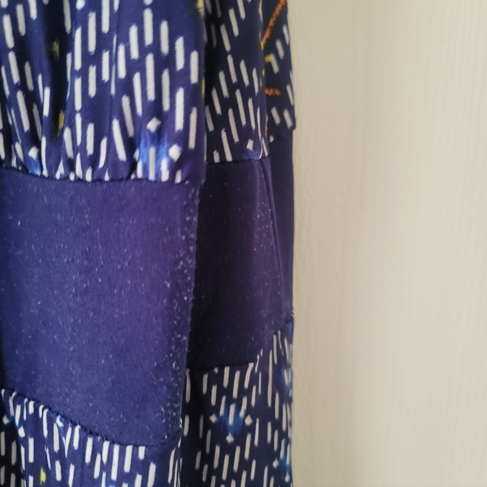 Blue Patterned Maxi Dress - Picture 4 of 5